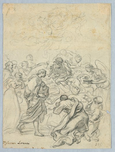 Dibujo, Muerte de la Virgen, siglos XVII-XIX de Unknown artistUnknown artist