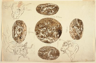 Dibujo, Escrituras de Júpiter, para un techo, 1812 de Unknown artistUnknown artist