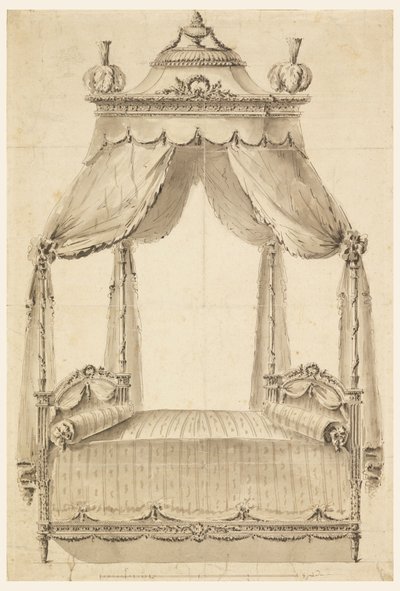 Dibujo, Diseño para una cama, ca. 1785 de Unknown artistUnknown artist