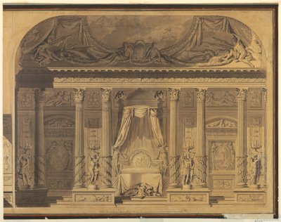 Dibujo, Diseño para un dormitorio, Hotel de Mailly-Nesle, París, 1770-80 de Unknown artistUnknown artist