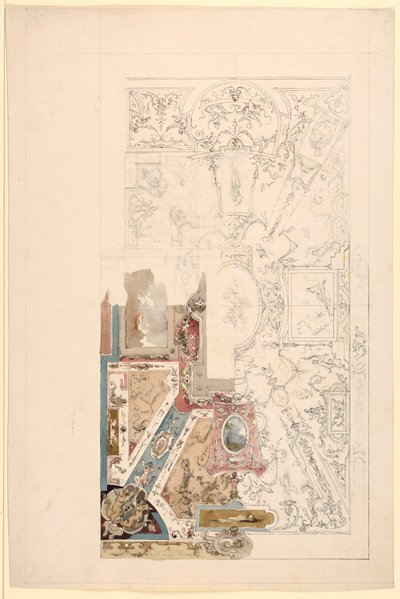 Dibujo, Diseño para un techo, 1750-1800 de Unknown artistUnknown artist
