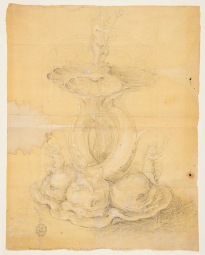 Dibujo, Diseño para un centro de mesa, 1630-60 de Unknown artistUnknown artist
