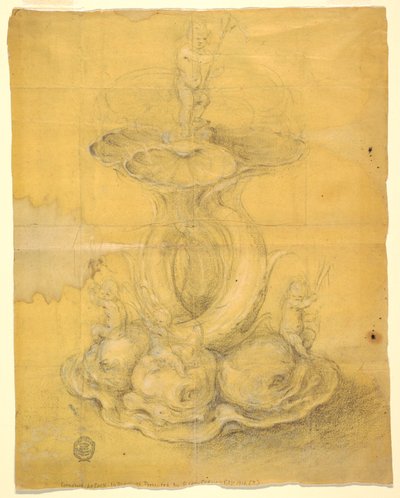 Dibujo, Diseño para un centro de mesa, 1630-60 de Unknown artistUnknown artist
