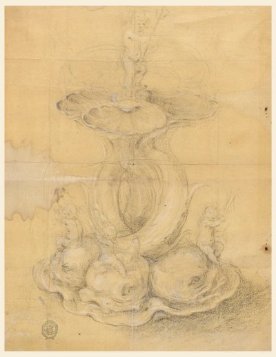Dibujo, Diseño para un centro de mesa, 1630-60 de Unknown artistUnknown artist