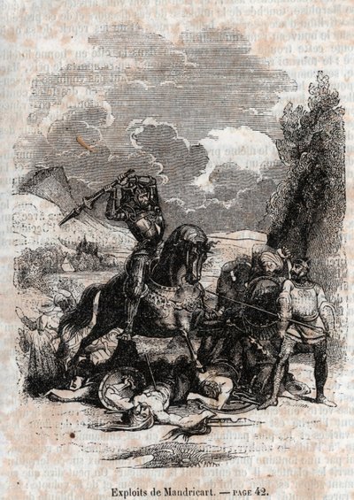 Grabado de 1851 de “Roland Furioso” de Unknown artist