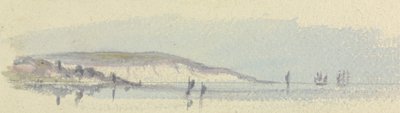 Una costa con barcos en el mar de Unknown artist