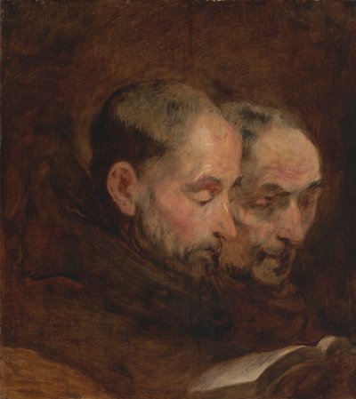 Copia de un cuadro atribuido tradicionalmente a Van Dyck: Dos monjes leyendo de Unknown artist