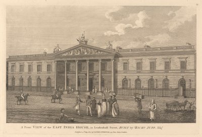 Vista frontal de la Casa de las Indias Orientales en Leadenhall Street de Unknown artist