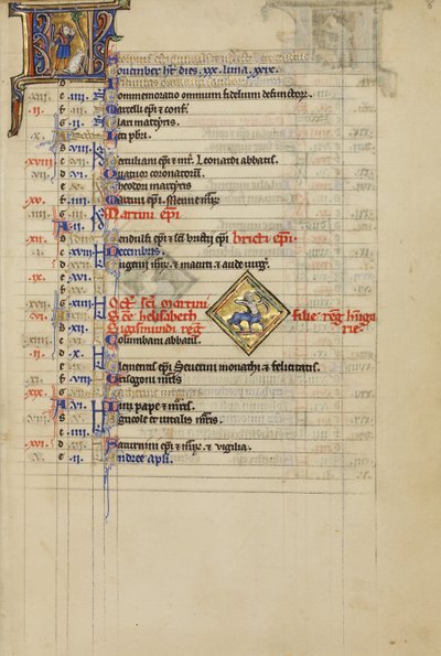 Un hombre derriba bellotas de un árbol; signo zodiacal de Sagitario de Unknown artist