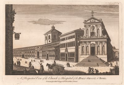 Perspectiva de la Iglesia y el Hospital del Espíritu Santo en Roma de Unknown artist