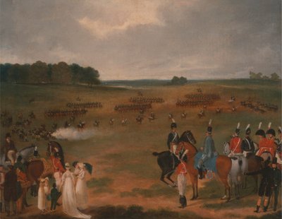 Reseña de la Caballería Voluntaria y la Artillería Volante de Londres en Hyde Park en 1804 de Unknown artist