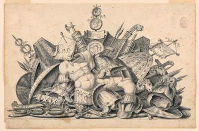 Un trofeo de armas destinado a ser ejecutado en pintura de Unknown artist