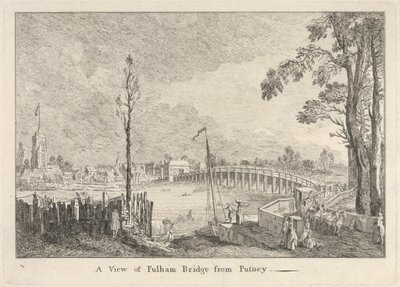 Vista del puente de Fulham desde Putney de Unknown artist