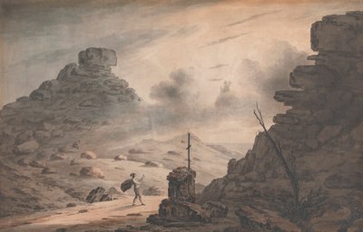 Vista del Valle de las Piedras, Devon, con una escena de la Tempestad, Acto 1 de Unknown artist