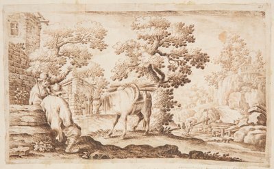 Escena de un pueblo de Unknown artist