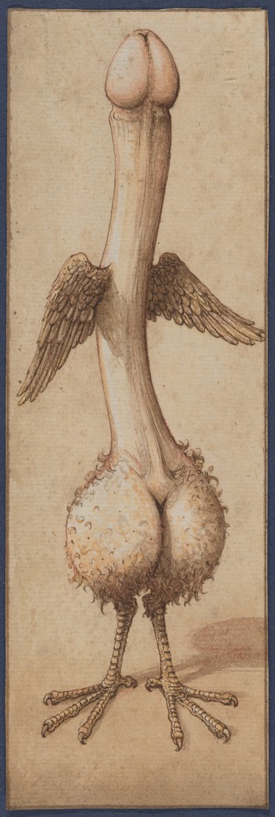 Un falo alado en forma de pájaro de Unknown artist