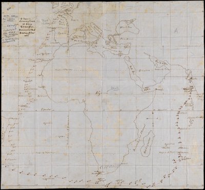 Una carta que sigue el viaje del barco Edwin Fox desde Portsmouth de Unknown artist