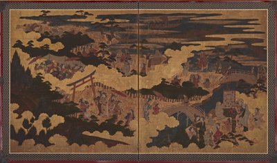 Un festival en el Santuario Sumiyoshi de Unknown artist