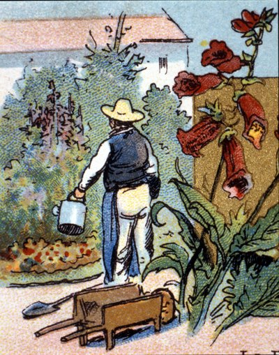 Un jardinero, cromolitografía de Unknown artist