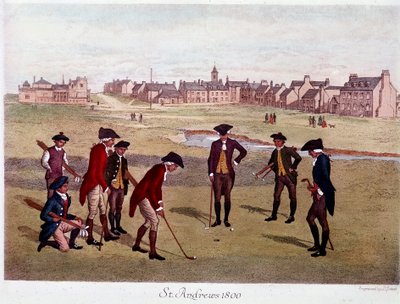 Una ronda de golf con caballeros británicos en St. Andrews en Escocia en 1800 de Unknown artist