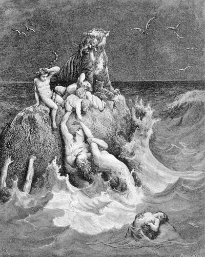 Una escena del diluvio, Génesis de Unknown artist