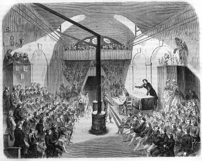 Una sesión en el club de los Jacobinos, durante la Revolución de 1789. Grabado de 1844 de Unknown artist