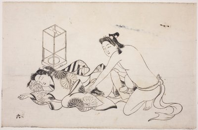Una hoja de un álbum shunga de Unknown artist