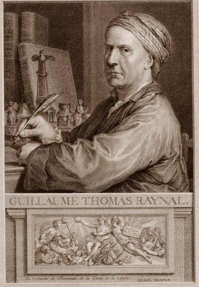 Abate Guillaume Thomas Raynal (1713-1796) escritor inglés grabado después de Charles-Nicolas Cochin II - Guillaume Thomas Raynal (Guillaume-Thomas) grabado de Unknown artist