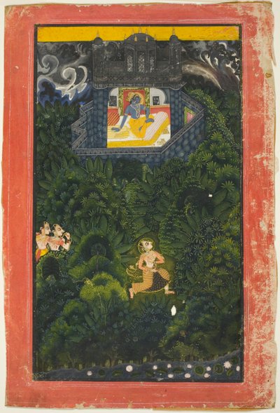 Abhisarika Nayika (Heroína corriendo al encuentro de su amante) de Unknown artist