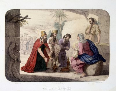 Adoración de los Reyes Magos (ofrenda a Cristo, la Virgen María y José) de Unknown artist