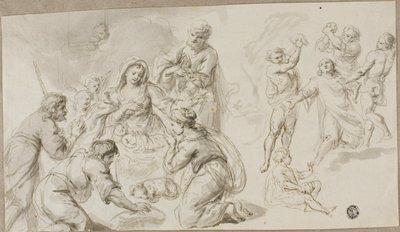 Adoración de los pastores; Lapidación de San Esteban de Unknown artist