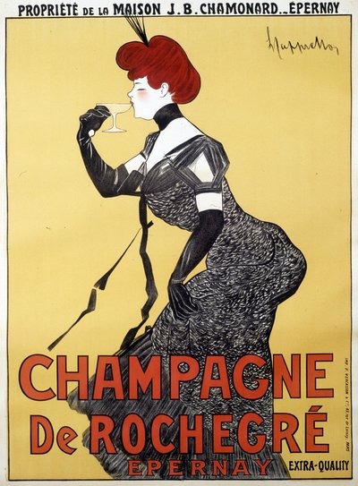 Póster publicitario para Champagne de Rochegre - por Leonetto Cappiello (1875-1942), finales del siglo XIX de Unknown artist
