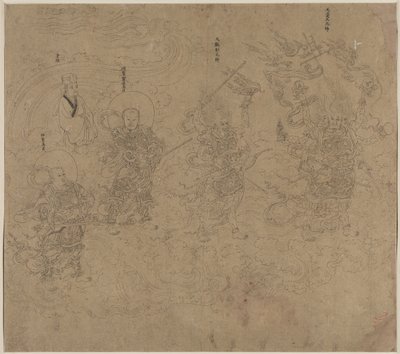 Álbum de temas taoístas y budistas: Procesión de deidades taoístas: Hoja 11 de Unknown artist