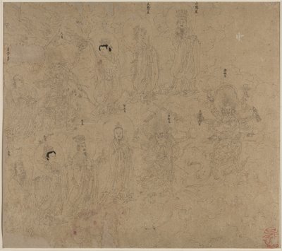 Álbum de temas taoístas y budistas: Procesión de deidades taoístas: Hoja 21 de Unknown artist