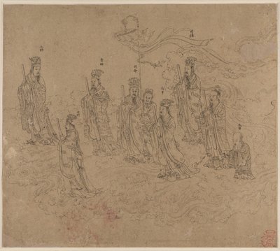 Álbum de temas taoístas y budistas: Procesión de deidades taoístas: Hoja 26 de Unknown artist