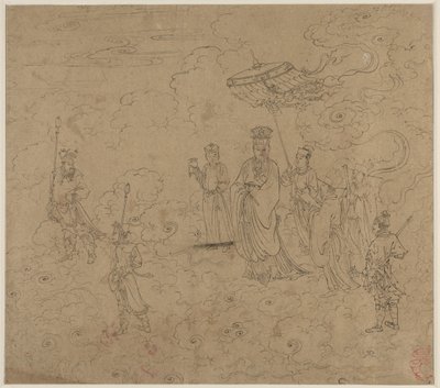 Álbum de temas taoístas y budistas: Procesión de deidades taoístas: Hoja 8 de Unknown artist