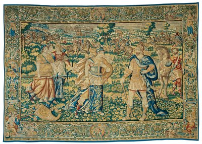 Alejandro se encuentra con Talestris, reina de las Amazonas, de La historia de Alejandro Magno de Unknown artist