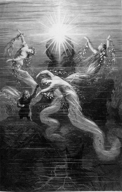 Ilustración alegórica de “El oro del Rin” de Unknown artist