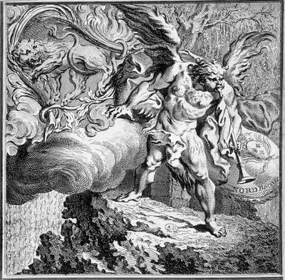 Alegoría del Viento del Norte. Grabado del siglo XVIII de Unknown artist