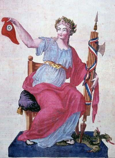 Alegoría de la República y la Libertad con el gorro frigio de Unknown artist