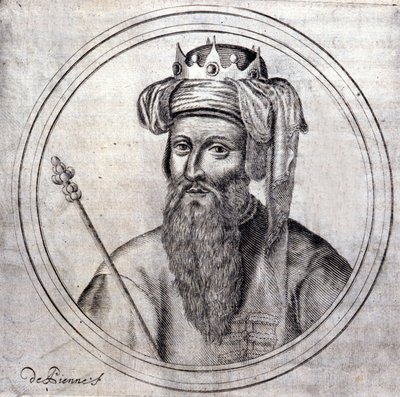 Amadeo VIII (1383-1451), Conde y luego Duque de Saboya, último antipapa bajo el nombre de Félix V. Grabado en "Historia Genealógica de la Casa Real de Saboya" por Samuel Guichenou, Lyon 1660 de Unknown artist
