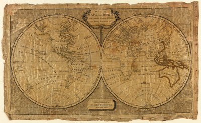 Mapa esquemático del mundo para bordado de damas y jóvenes estudiantes de geografía de Unknown artist
