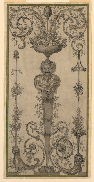 Diseño de arabesco para un panel de Unknown artist