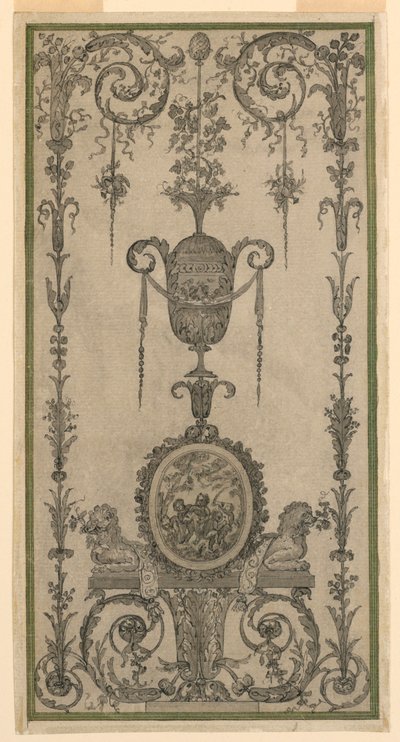 Diseño de arabesco para un panel de Unknown artist