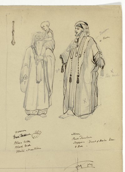 Hombre, mujer y niño árabes de Unknown artist