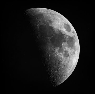 Lámina astronómica de la Luna en primer cuarto (1899) de Unknown artist