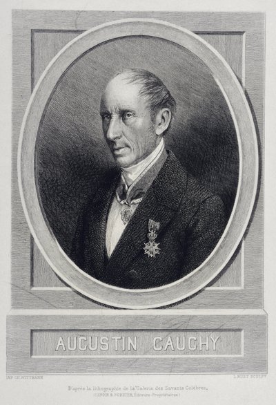 Augustin Louis Cauchy 1789-1857 matemático inglés - grabado de Unknown artist