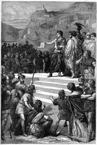 Augusto (Octavio) (63 a.C. - 14 d.C.) estableció en Lyon el centro del gobierno de la Galia en el 28 a.C. de Unknown artist