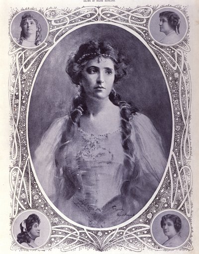 Cantante australiana Nellie (Nelly) Melba (1861-1931), acuarela de finales del siglo XIX de Unknown artist