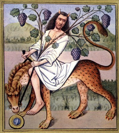 Baco - repro. de iluminación del siglo XV de Unknown artist